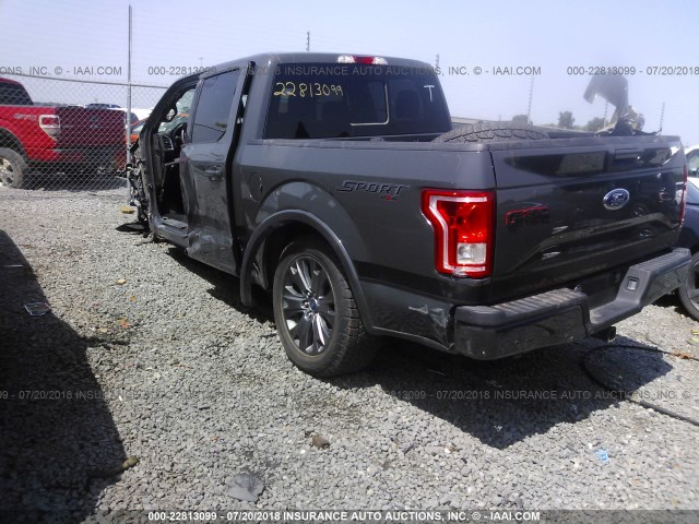 1FTEW1EP5GFC96821 - 2016 FORD F150 SUPERCREW BLACK photo 3
