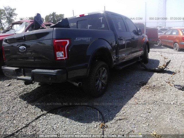 1FTEW1EP5GFC96821 - 2016 FORD F150 SUPERCREW BLACK photo 4
