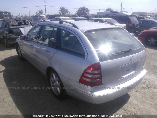 WDBRH61J04F479032 - 2004 MERCEDES-BENZ C 240 SPORTWAGON SILVER photo 3