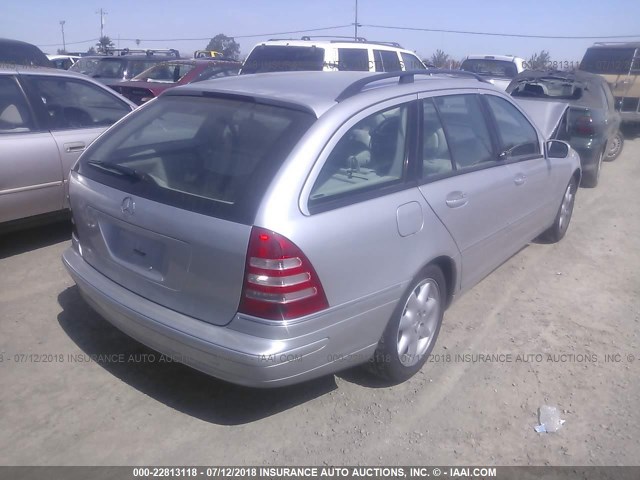 WDBRH61J04F479032 - 2004 MERCEDES-BENZ C 240 SPORTWAGON SILVER photo 4