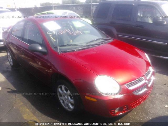 1B3ES56C55D212098 - 2005 DODGE NEON SXT RED photo 1