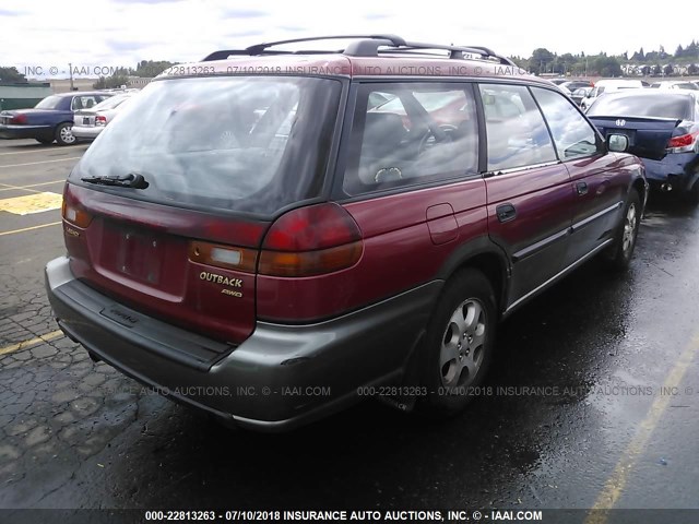 4S3BG6858W7606525 - 1998 SUBARU LEGACY 30TH ANN OUTBACK/LTD/SPT RED photo 4