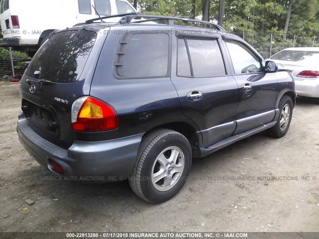 KM8SC13E04U816178 - 2004 HYUNDAI SANTA FE BLUE photo 4