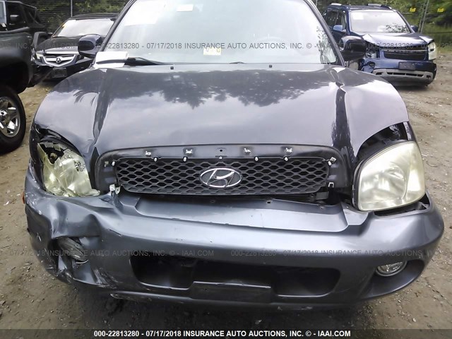 KM8SC13E04U816178 - 2004 HYUNDAI SANTA FE BLUE photo 6