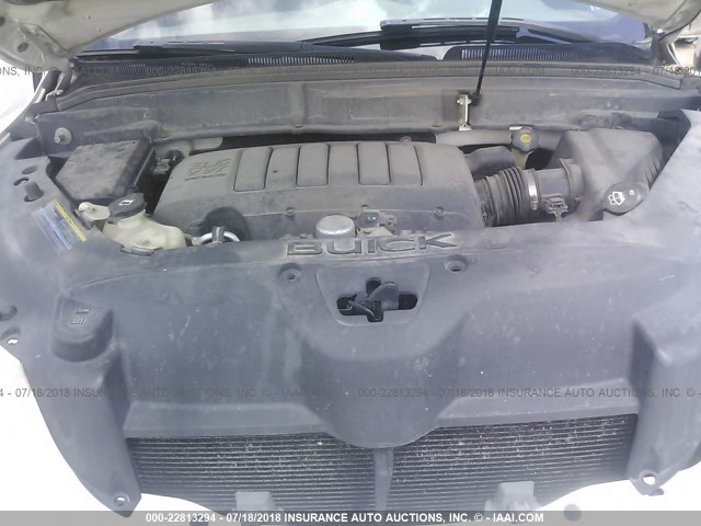 5GALRBED8AJ156603 - 2010 BUICK ENCLAVE CXL 白色 照片 10