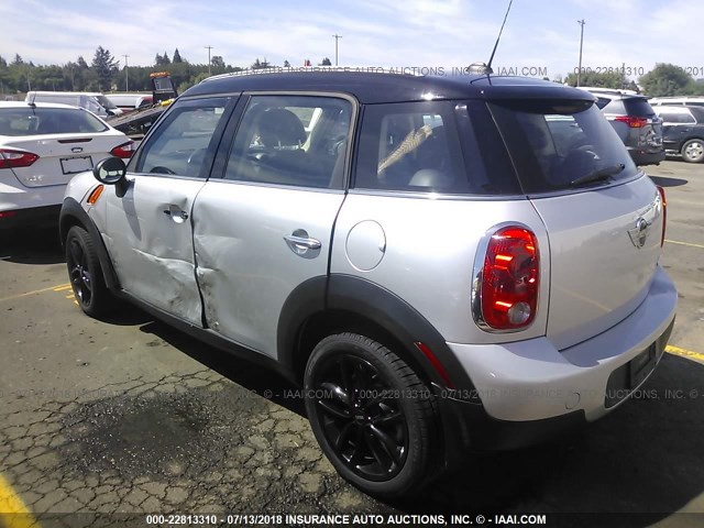 WMWZB3C58CWM06004 - 2012 MINI COOPER COUNTRYMAN SILVER photo 3