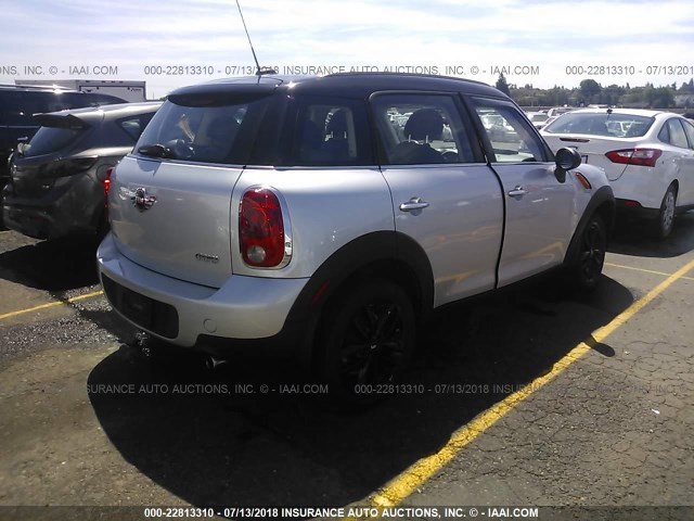 WMWZB3C58CWM06004 - 2012 MINI COOPER COUNTRYMAN SILVER photo 4