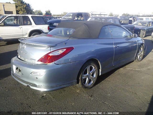 4T1FA38P97U120730 - 2007 TOYOTA CAMRY SOLARA SE/SLE Light Blue photo 4