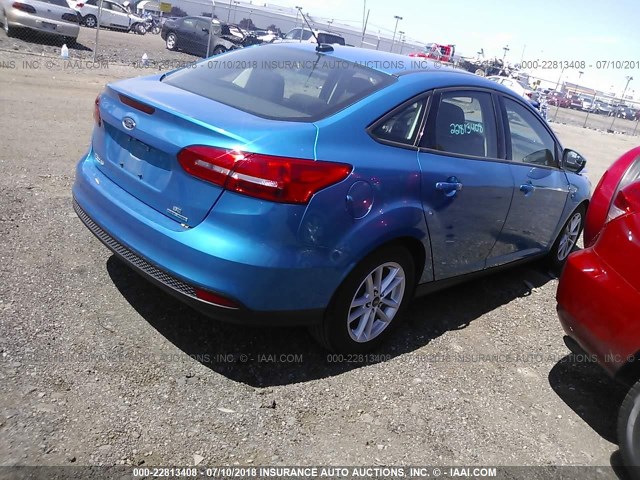 1FADP3F25GL281282 - 2016 FORD FOCUS SE BLUE photo 4