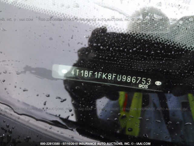 4T1BF1FK8FU986753 - 2015 TOYOTA CAMRY LE/XLE/SE/XSE BLACK photo 9