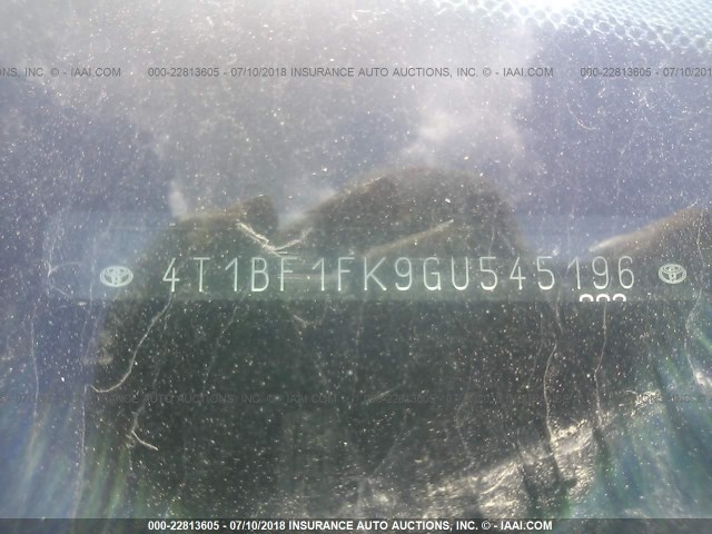 4T1BF1FK9GU545196 - 2016 TOYOTA CAMRY LE/XLE/SE/XSE 黑色 照片 9