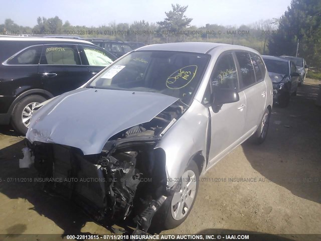 KNAFG528897273274 - 2009 KIA RONDO LX/EX SILVER photo 2