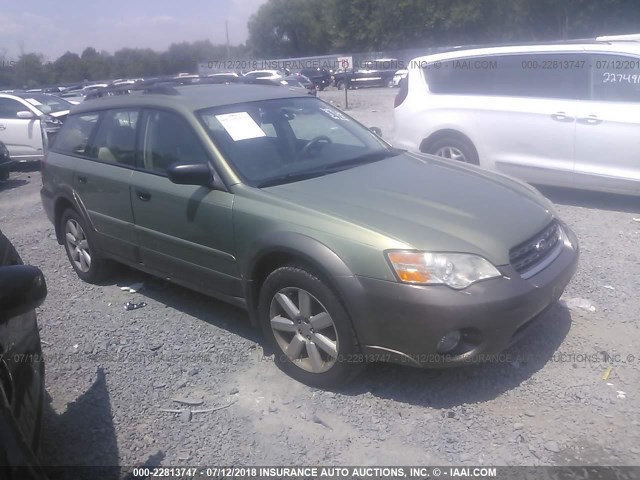 4S4BP61C167360017 - 2006 SUBARU LEGACY OUTBACK 2.5I GREEN photo 1