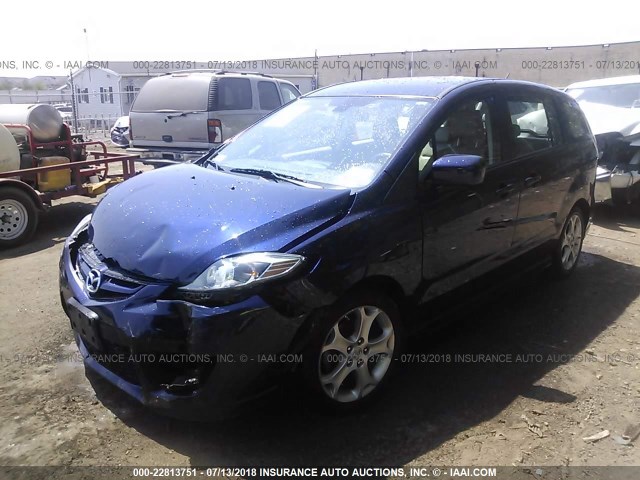 JM1CR2WL0A0380748 - 2010 MAZDA 5 BLUE photo 2