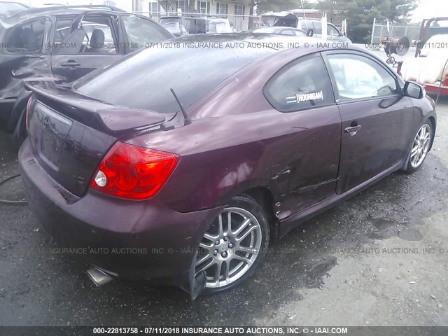 JTKDE167650003501 - 2005 TOYOTA SCION TC RED photo 4