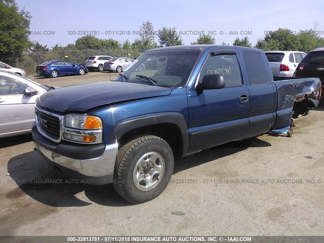 1GTEK19V01E113925 - 2001 GMC NEW SIERRA K1500 BLUE photo 2