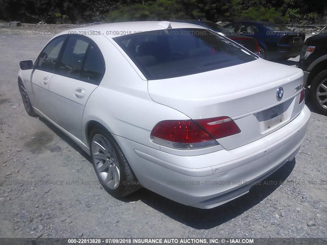 WBAHL83506DT03553 - 2006 BMW 750 I WHITE photo 3