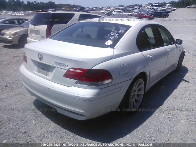 WBAHL83506DT03553 - 2006 BMW 750 I WHITE photo 4