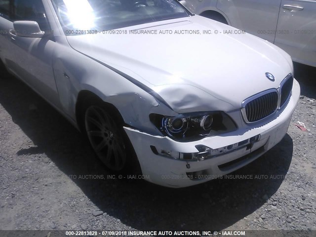WBAHL83506DT03553 - 2006 BMW 750 I WHITE photo 6