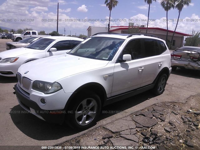 WBXPC93437WJ00354 - 2007 BMW X3 3.0SI WHITE photo 2