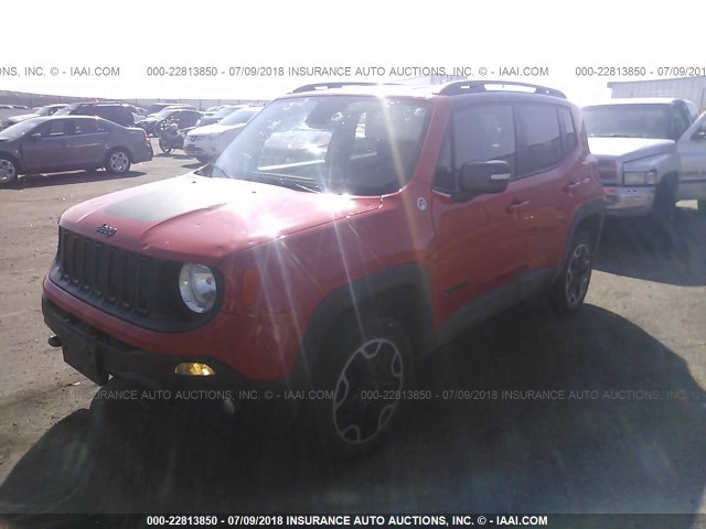 ZACCJBCT8GPD65803 - 2016 JEEP RENEGADE TRAILHAWK ORANGE photo 2