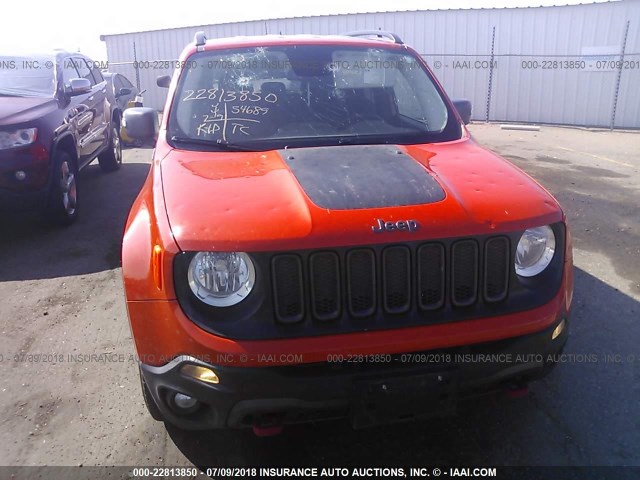 ZACCJBCT8GPD65803 - 2016 JEEP RENEGADE TRAILHAWK ORANGE photo 6