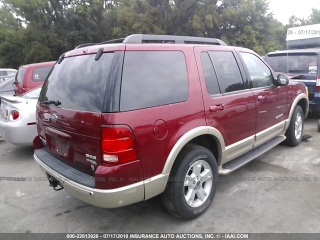 1FMZU74W65ZA32730 - 2005 FORD EXPLORER EDDIE BAUER RED photo 4