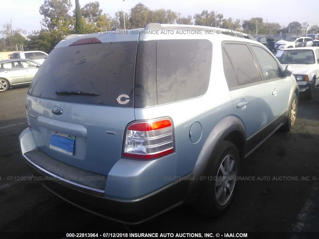 1FMDK02W38GA33473 - 2008 FORD TAURUS X SEL Light Blue photo 4