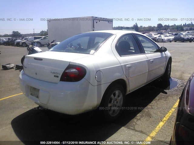 1B3ES56CX5D160547 - 2005 DODGE NEON SXT WHITE photo 4