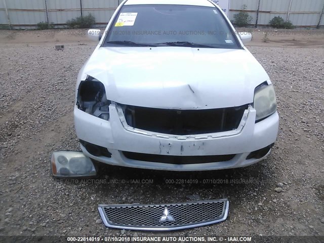 4A32B2FF8CE019281 - 2012 MITSUBISHI GALANT FE WHITE photo 6