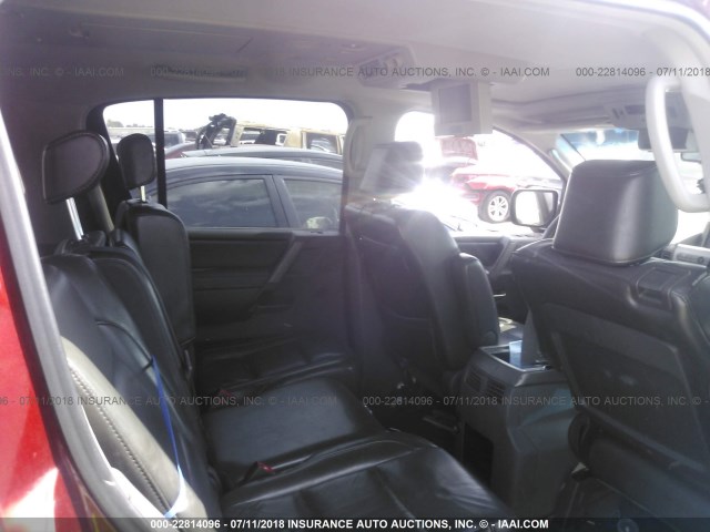 5N1AA08A96N701013 - 2006 NISSAN ARMADA SE/LE RED photo 8