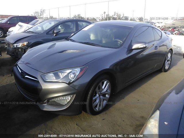 KMHHU6KJ6DU084402 - 2013 HYUNDAI GENESIS COUPE 3.8L GRAY photo 2