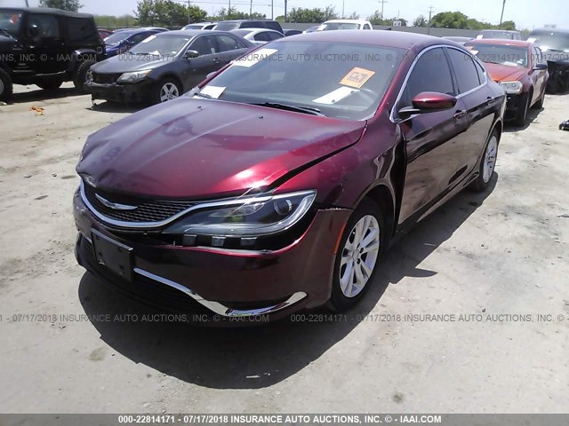 1C3CCCAB9FN636020 - 2015 CHRYSLER 200 LIMITED RED photo 2