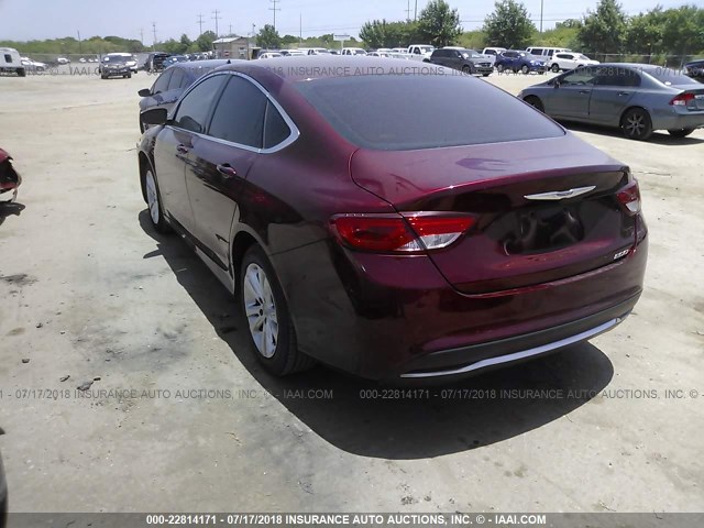 1C3CCCAB9FN636020 - 2015 CHRYSLER 200 LIMITED RED photo 3