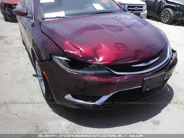 1C3CCCAB9FN636020 - 2015 CHRYSLER 200 LIMITED RED photo 6