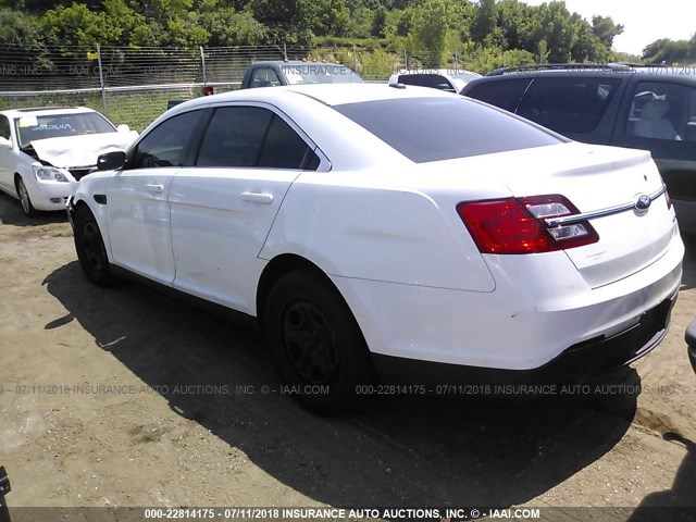 1FAHP2MKXDG227141 - 2013 FORD TAURUS POLICE INTERCEPTOR WHITE photo 3