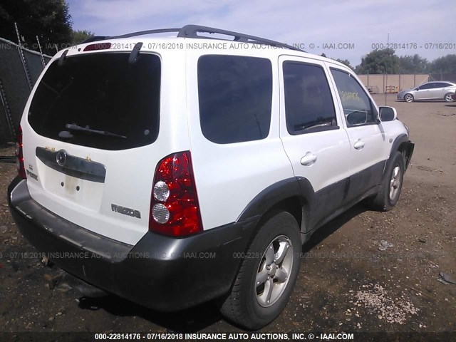 4F2YZ94165KM49128 - 2005 MAZDA TRIBUTE S WHITE photo 4