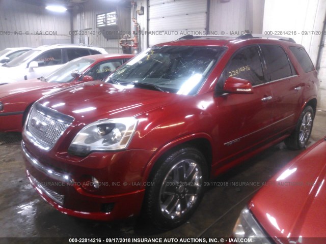 1GKKVTED6CJ149720 - 2012 GMC ACADIA DENALI RED photo 2