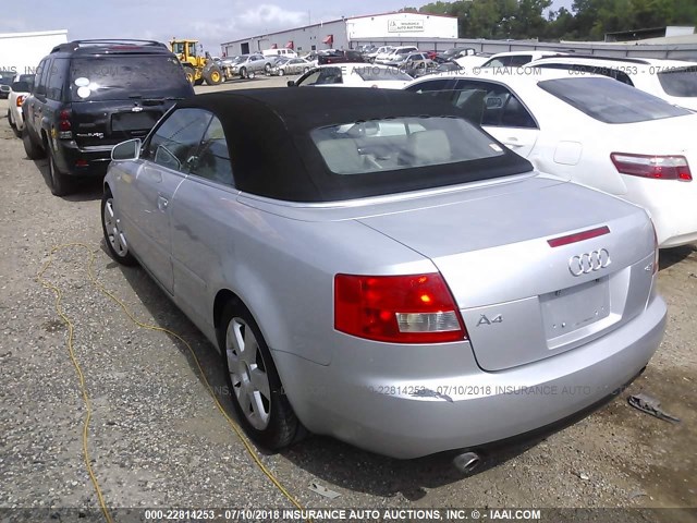 WAUAC48H54K014531 - 2004 AUDI A4 1.8 CABRIOLET GRAY photo 3