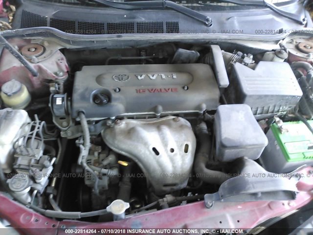 4T4BE46K89R075966 - 2009 TOYOTA CAMRY SE/LE/XLE RED photo 10