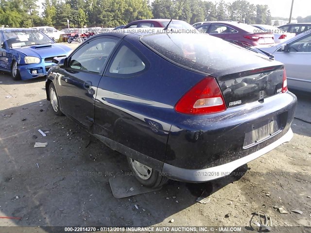 JHMZE147X4T000452 - 2004 HONDA INSIGHT BLUE photo 3