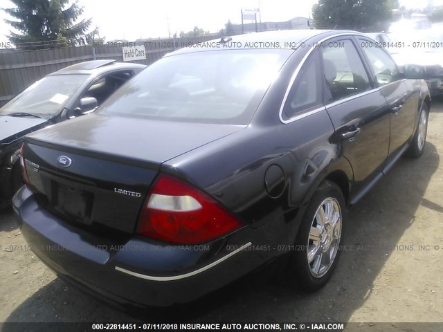 1FAHP28147G142608 - 2007 FORD FIVE HUNDRED LIMITED BLACK photo 4