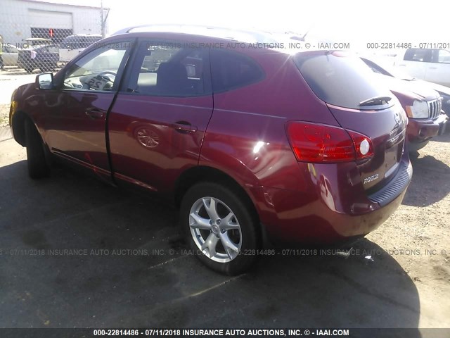 JN8AS58V58W133362 - 2008 NISSAN ROGUE S/SL RED photo 3