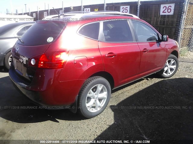JN8AS58V58W133362 - 2008 NISSAN ROGUE S/SL RED photo 4