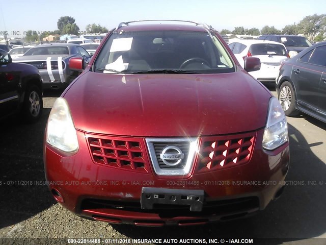 JN8AS58V58W133362 - 2008 NISSAN ROGUE S/SL RED photo 6