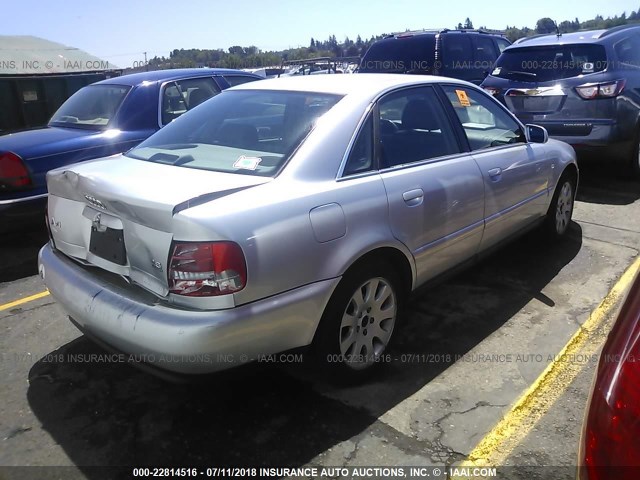 WAUED28D6XA299671 - 1999 AUDI A4 2.8 QUATTRO SILVER photo 4