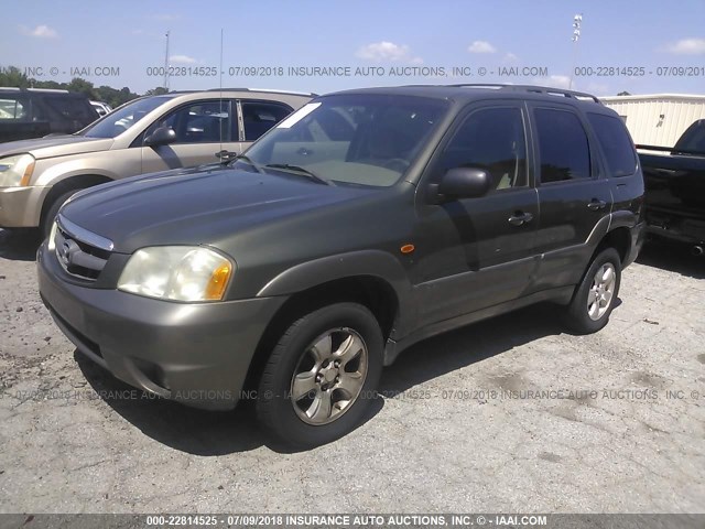 4F2YU08132KM36871 - 2002 MAZDA TRIBUTE LX/ES GREEN photo 2