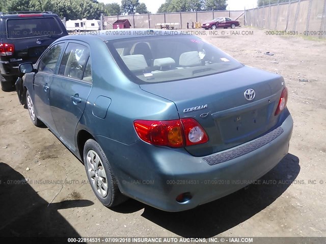 JTDBL40E699021687 - 2009 TOYOTA COROLLA LE/XLE TEAL photo 3