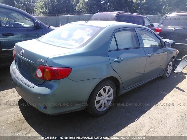 JTDBL40E699021687 - 2009 TOYOTA COROLLA LE/XLE TEAL photo 4