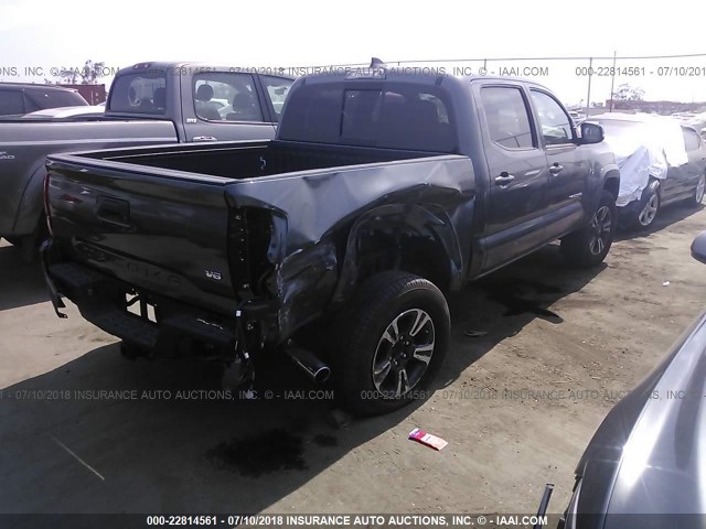 3TMAZ5CN8HM045100 - 2017 TOYOTA TACOMA DBL CAB/SR5/TRD SPORT/OR GRAY photo 4